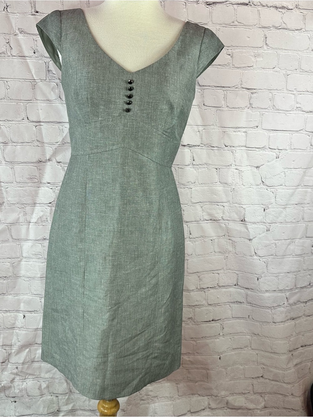 ANTONIO MELANI linen blend Gray pencil Dress women 4 minimalist office classic